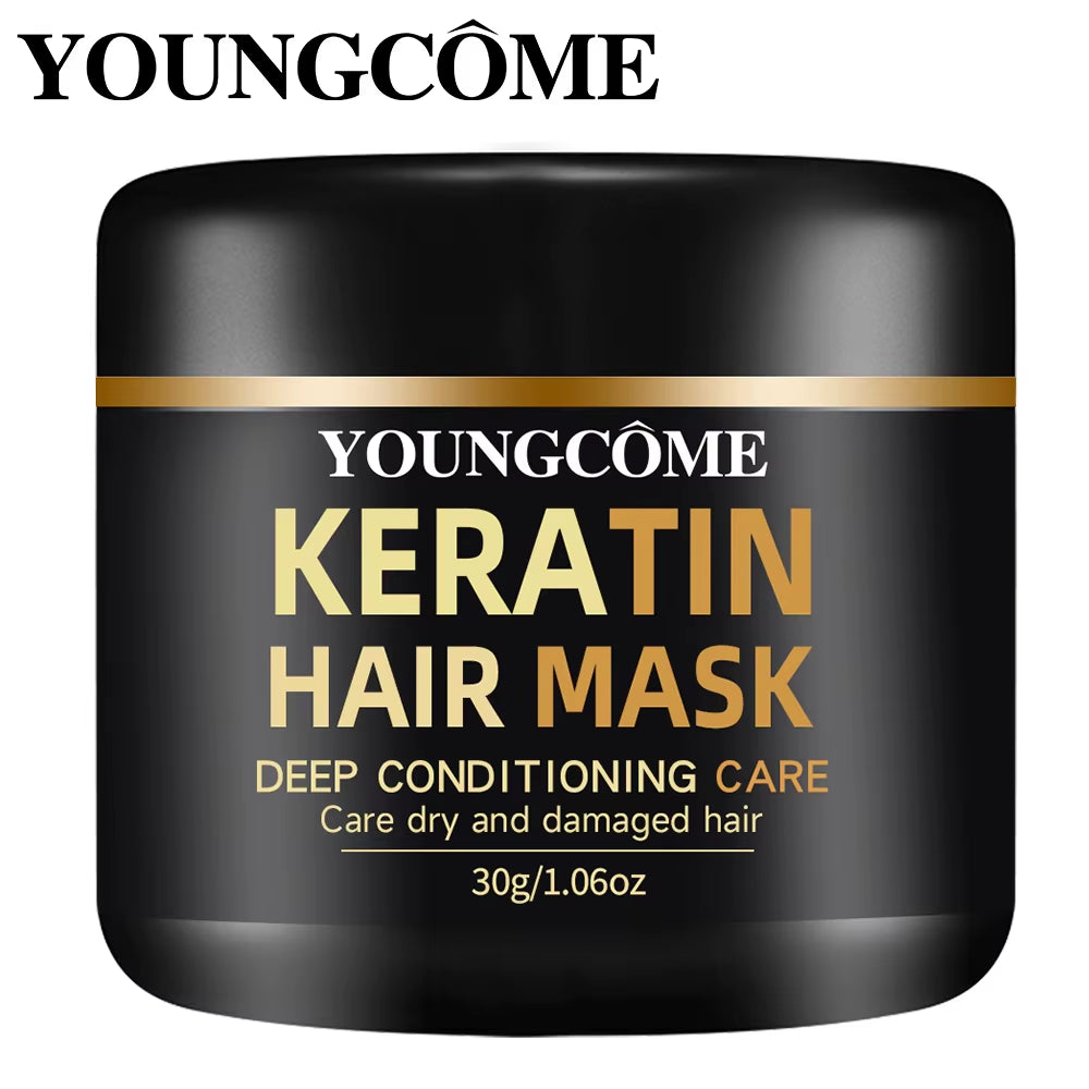 Natural Keratin Hair Mask for Repairing Damaged, Dry, and Split Ends - Nourishing and Moisturizing Deep Treatment for Shiny Hair Care