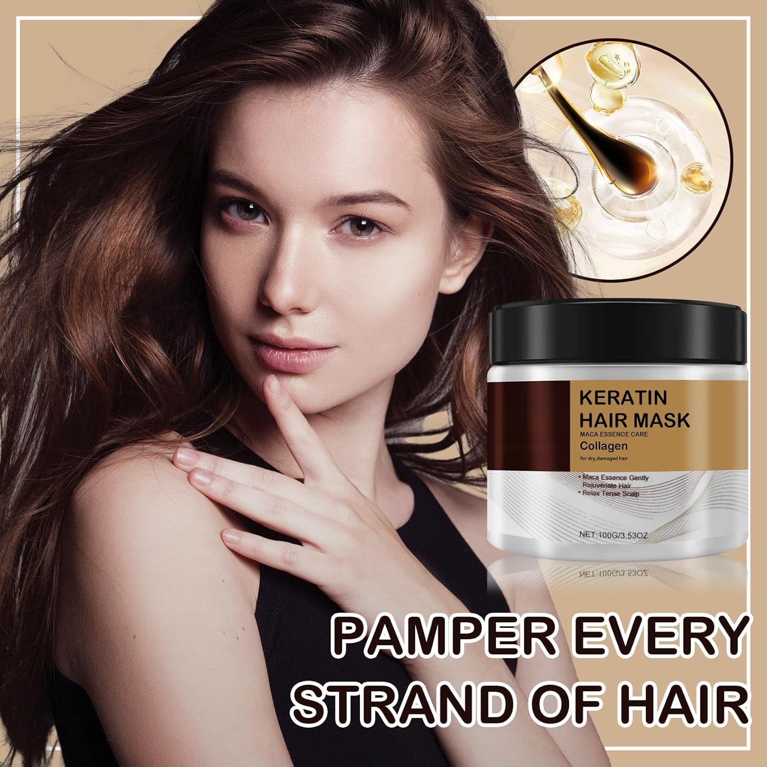 Keratin Hair Mask, Deep Conditioning & Hydrating Collagen Mask for All Hair Types